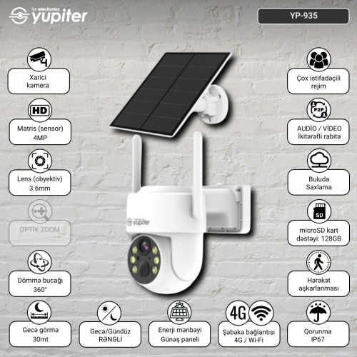 YP-935 PTZ/4G/WIFI/4MP/3.6/Solar